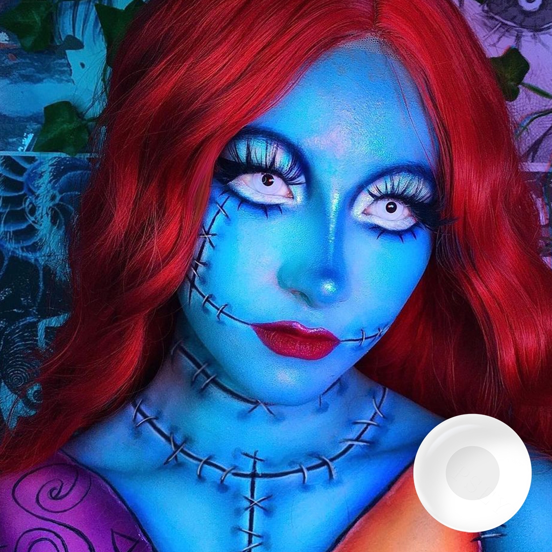 Hot Sale Pseyeche Black Out Halloween Contact Lens Pseyeche Hollywood Cosplay Soft Lens White Web Lentilles De Contact En Gros