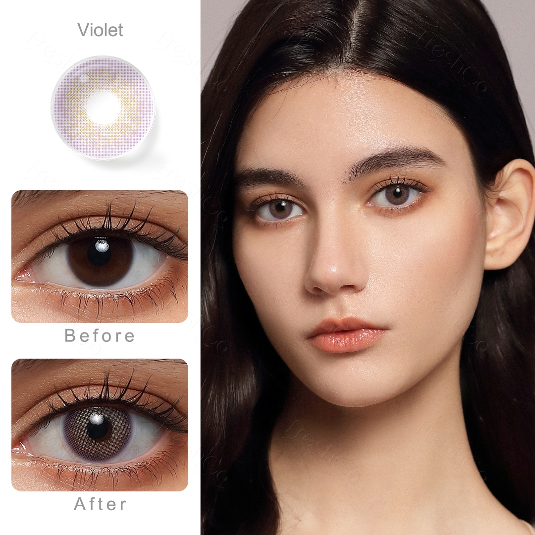 Purple contact lenses