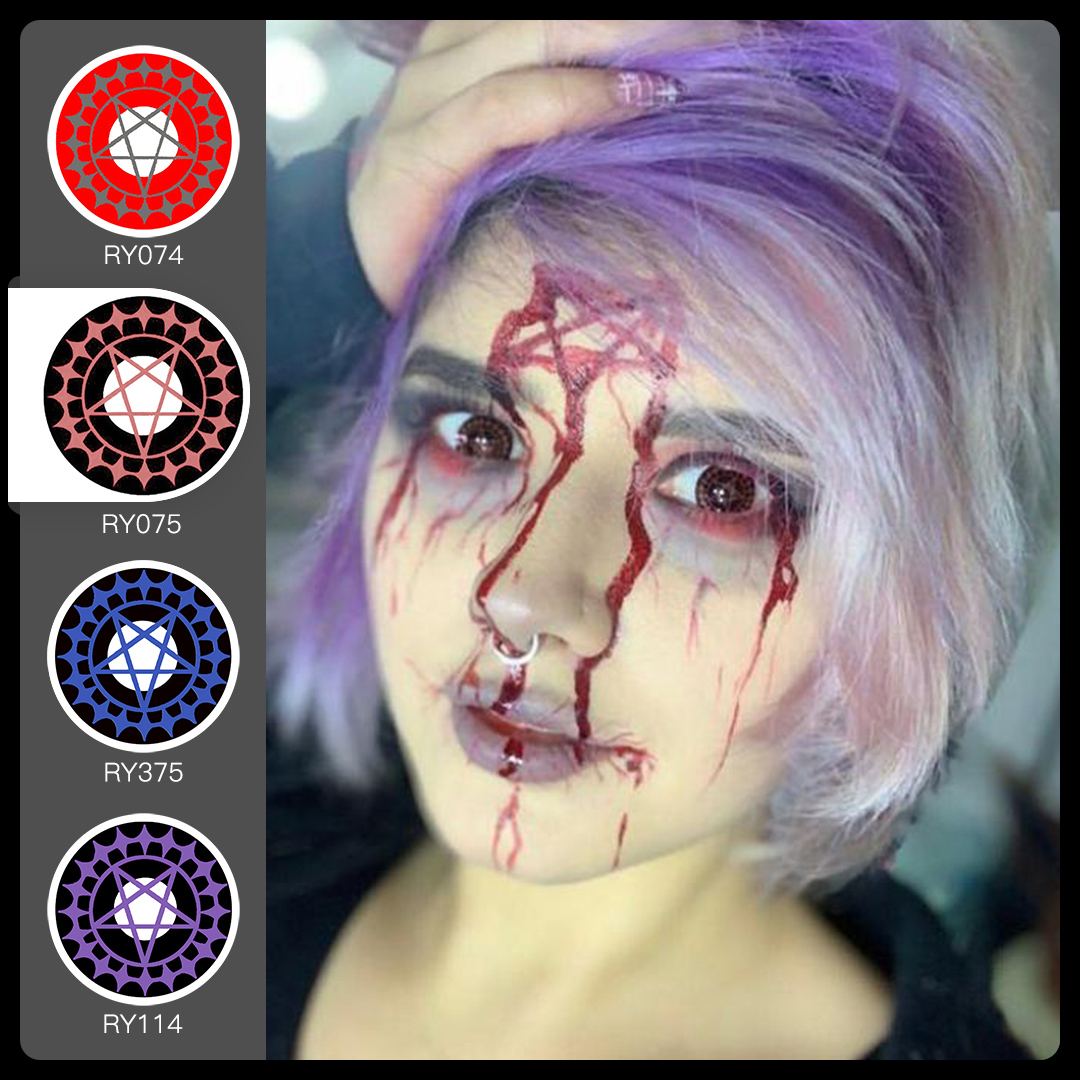 Hot Pseyeche Cosplay RY Halloween Softlens Cosplay Lenses Black Kontaktlinsen Lentille sharingan Lentilles De Contact De Couleur