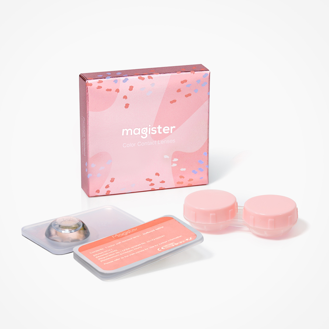 Free Shipping Magister Colored Contact Lenses Custoom Brand 2PCs Amber Ochre Topaz Prescription Lens HIDROCOR Package Box