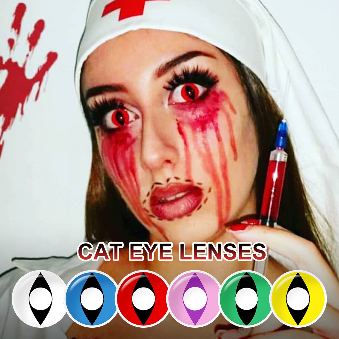 Hot Sale Halloween Sharingan Eye Contact Lenses Soft Yearly Japan Cartoon Red Color Contact Lens