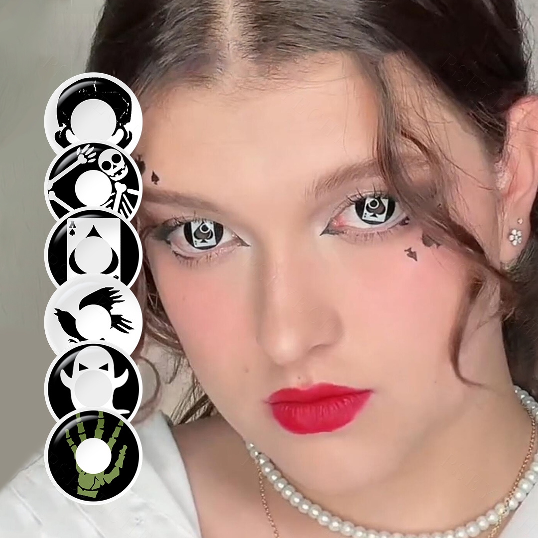 Hot Sales Pseyeche RY Spades Shape Contact Lenses Pseyeche Eye Cosplay Soft Lens Lentillas Lensa Kontak