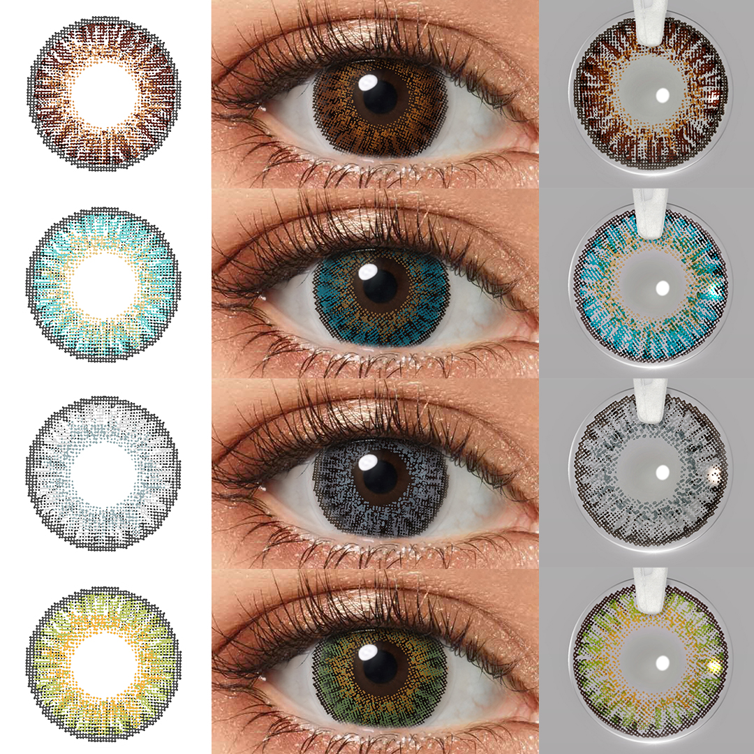 Best Selling 3 Tone Contacts Lenses Color Big Eye Lenses Cosmetic Colored Contact Lens Entilles De Contact En Gros for Dark Eyes