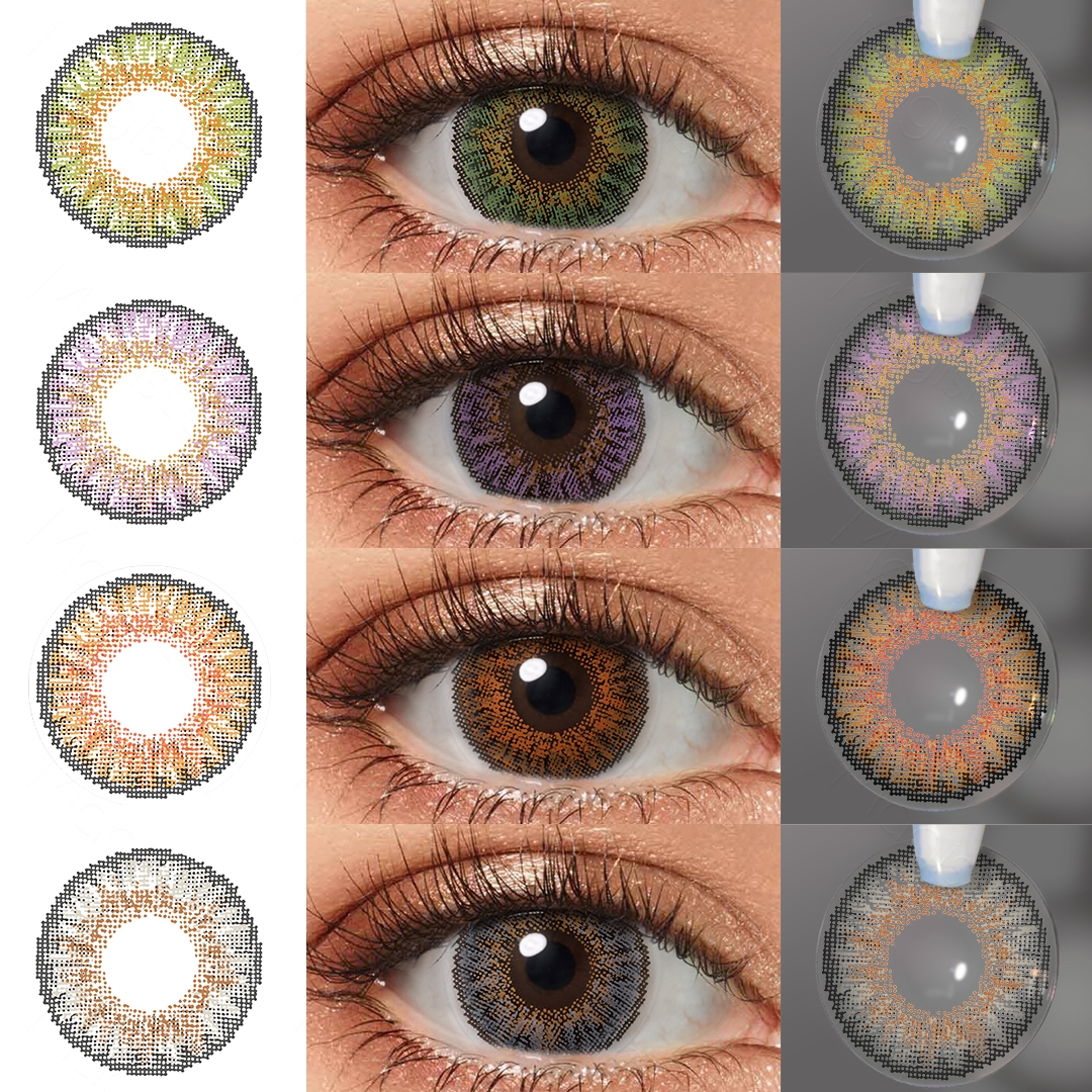 Free Shipping Freshgo 3 Tone Lenses Eye Contact 14.50mm Yearly Natural Color Eye Lens Lentes De Contacto