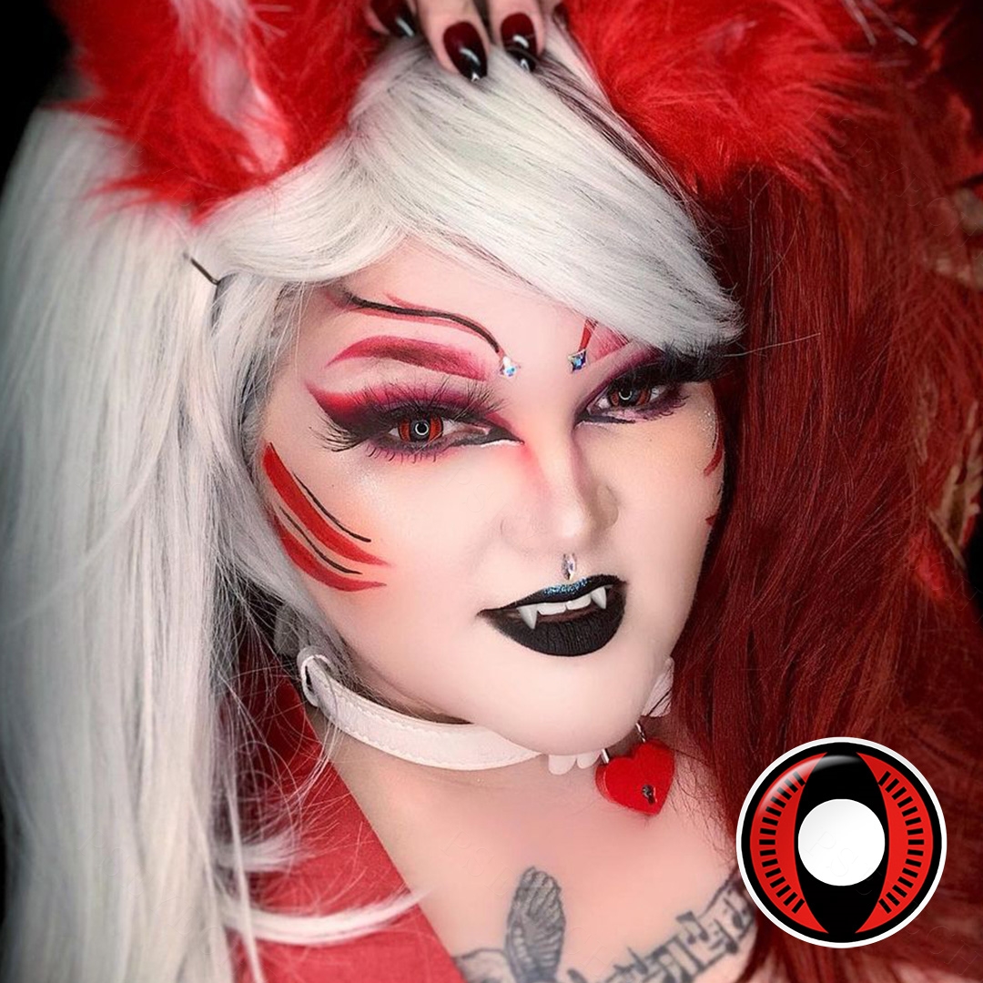Hot Sale Halloween Sharingan Eye Contact Lenses Soft Yearly Japan Cartoon Red Color Contact Lens