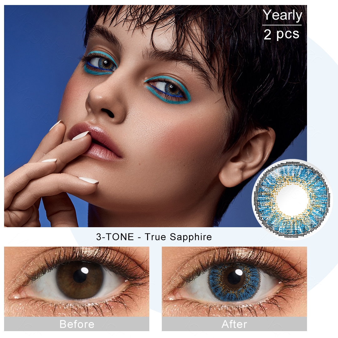 Free Sample FreshGo 3 Tone New Look Color Contact Lens Beautiful Style Wholesale Yearly Disposable Colored Eye Contact Lenses
