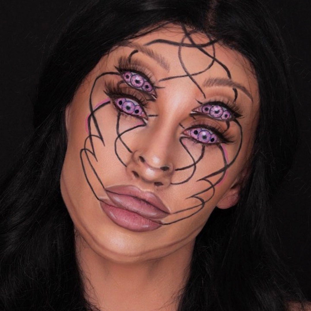 Hot Pseyeche 22mm Full Eye Lens Triple Iris Mummy Epic Sclera Eye Lenses Double Iris Creepy Epic Sclera sharingan Contact Lenses