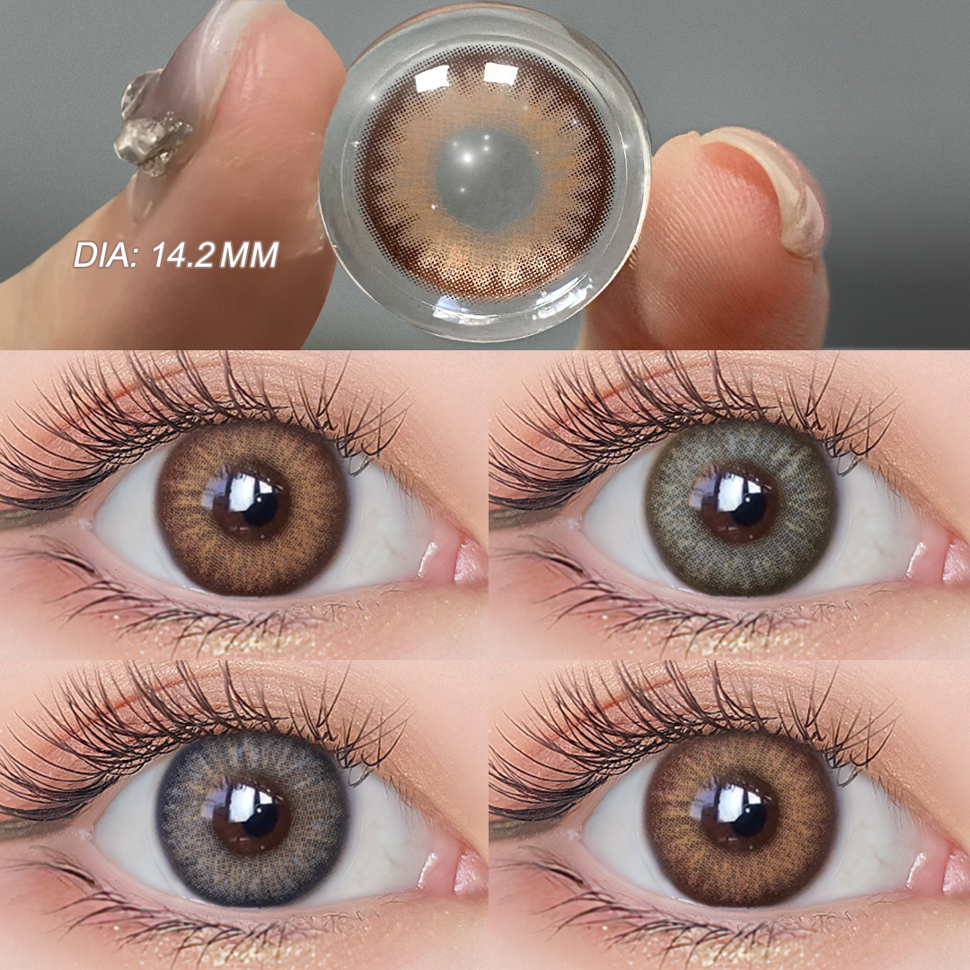 Magister Flora 14.20mm Soft Soft Contact Lens 6 Months Colored Contacts Brown Contact Lenses With a Free Case