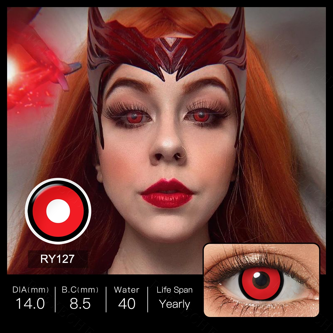Free Pseyeche Manson Contact Lenses Cosplay Crazy Contact Lenses Black Circle Halloween Contact Lenses 14.5 sharingan Lens