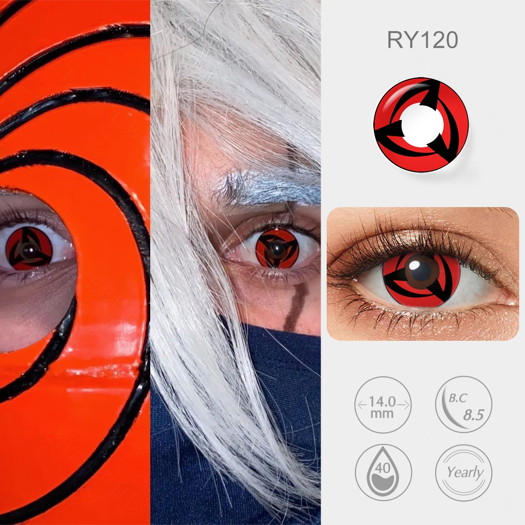 Red Sharingan Contacts power range -1.00 to -6.00