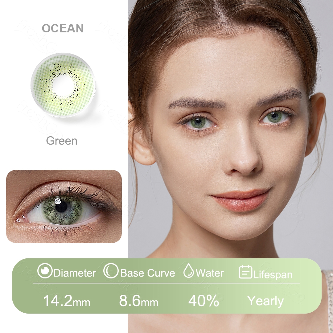 Free Contact Lens Freshgo Yearly Eye Lenses Natural Color Lentes De Contacto Soft Cosmetic Coloured Contact Lenses