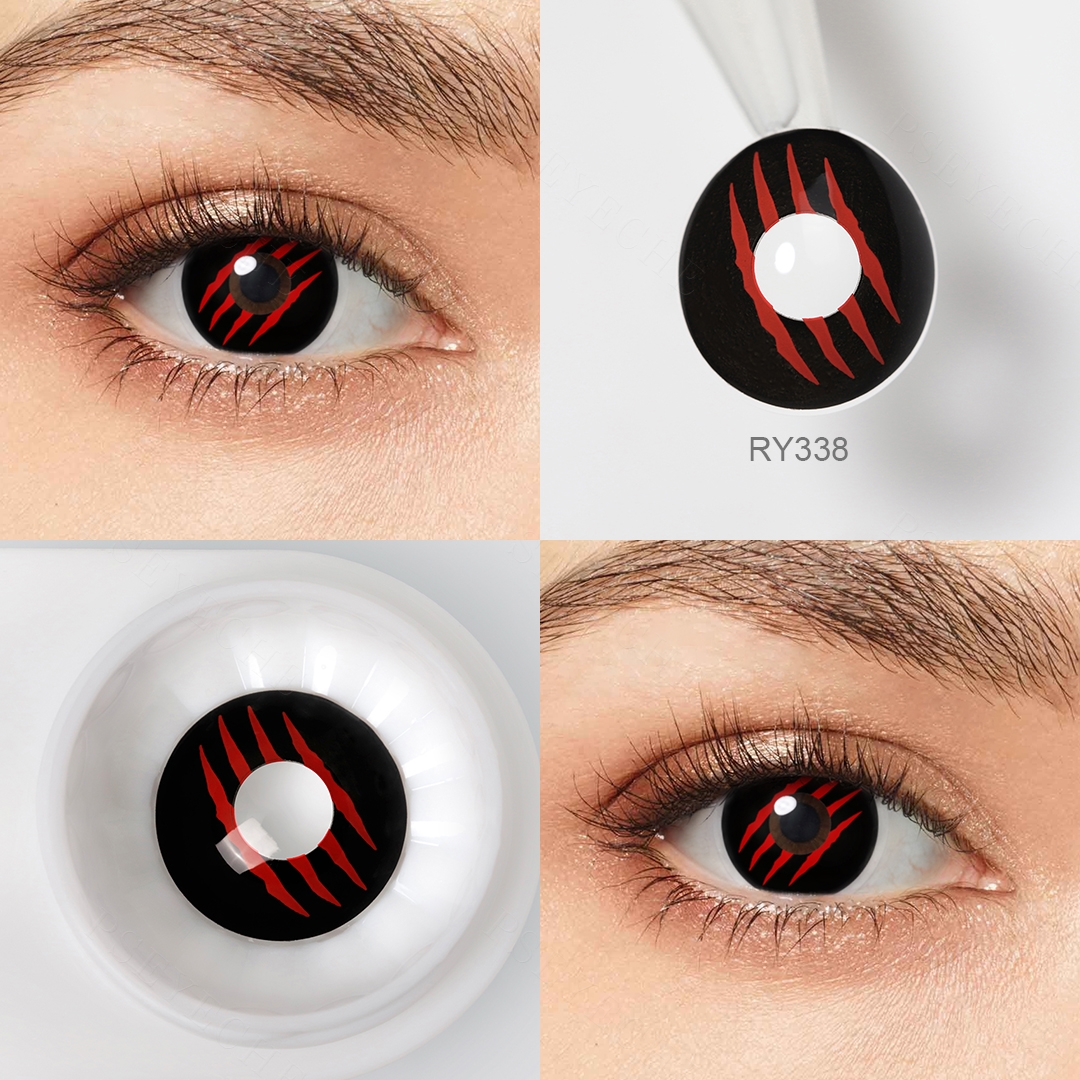 Free Sample Pseyeche Halloween Contact Lenses Cosplay Colored Contact Lenses Crazy sharingan Contact Lenses Lentes De Contacto