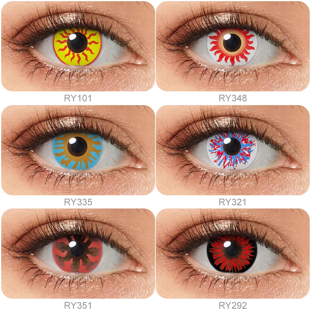 New Arrival Cosplay Crazy Eye Lenses Soft Contacts Wholesale Price Sun God Contact Lenses Soft Safe Material Yearly Lens