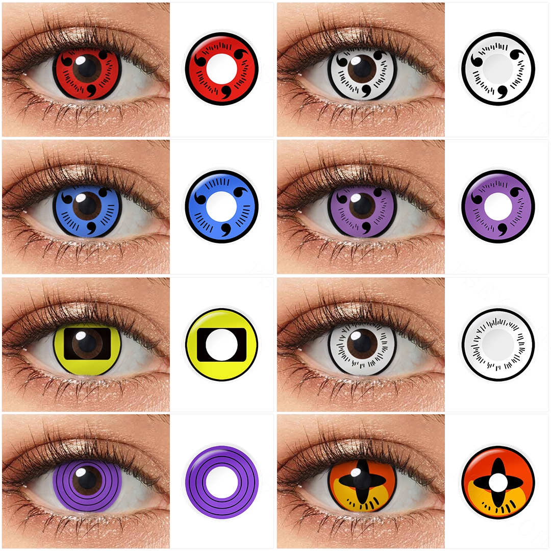 Hot Sale Sharingan Cosplay Contact Lenses Eye Color Lens Korean Colored Contacts Wholesale Halloween Lentilles De Yeux for Eyes