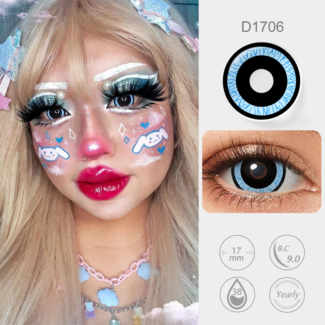 Black And Blue Mini Sclera Lenses