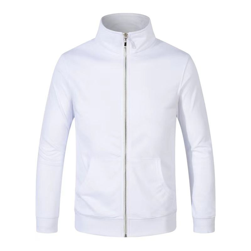 جاكيت فleece بالجملة 100%Cotton بسحاب كامل وياقة واقفة هودي