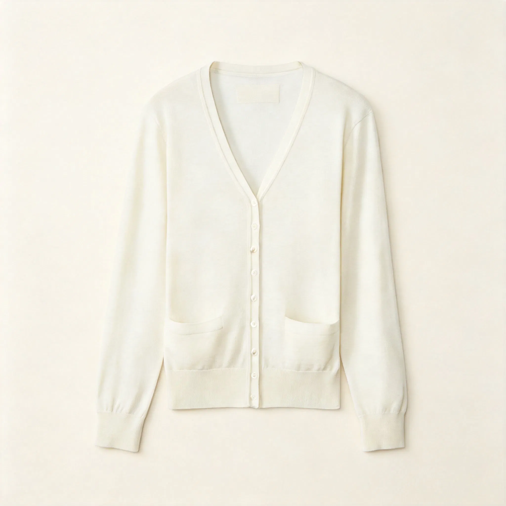 كارديجان محبوك طويل الأكمام مريح مع تصميم جيب جانبي