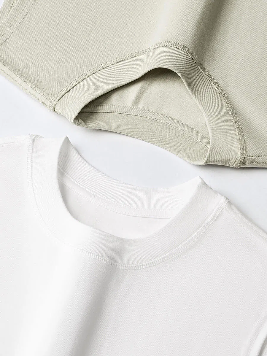 صيف 230GSM 20s قميص بلا أكمام من القطن الجليدي بلون موحد مع فتحة جانبية 70%Cotton 30%Polyester قميص رجالي