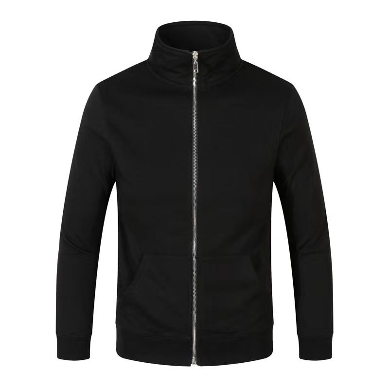 جاكيت فleece بالجملة 100%Cotton بسحاب كامل وياقة واقفة هودي