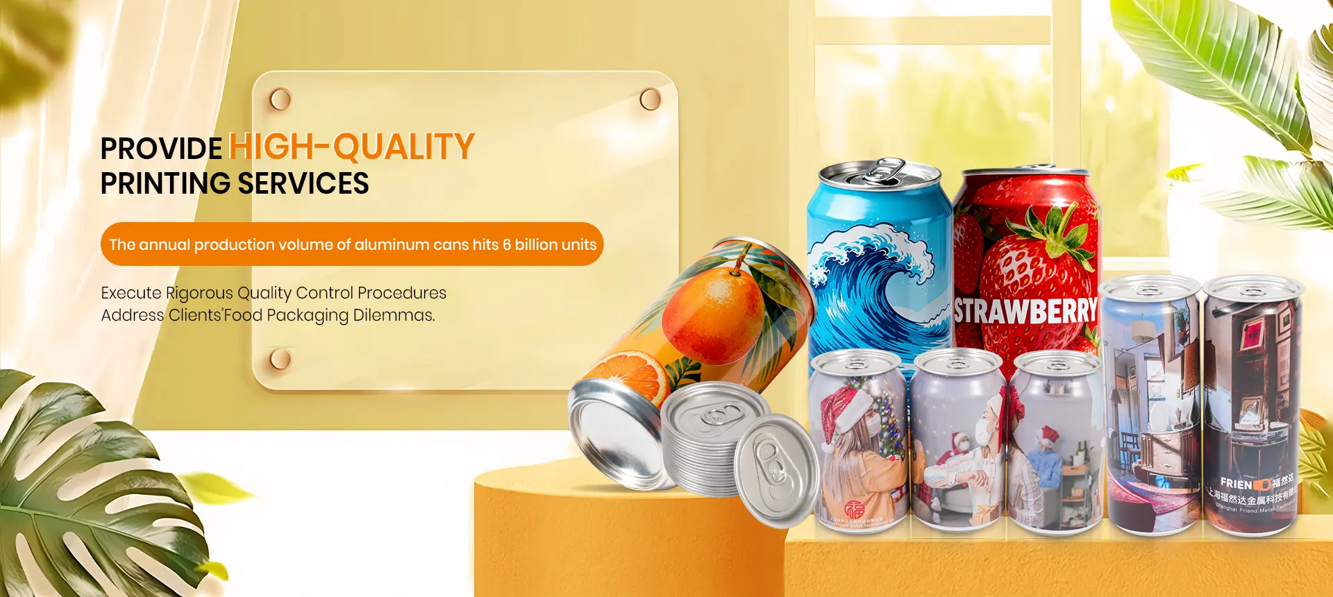 Printed aluminium beverage cans moving through the decoration line