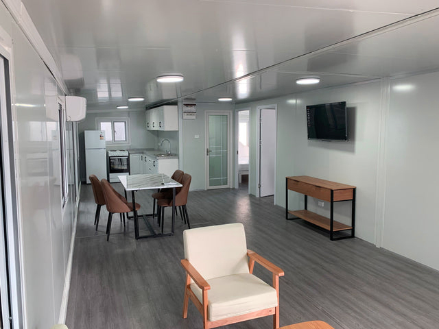 Contenedor de Oficina Modular de Instalación Rápida Prefabricado 20FT Casa Pequeña Portátil Móvil al Aire Libre Contenedores de Casas