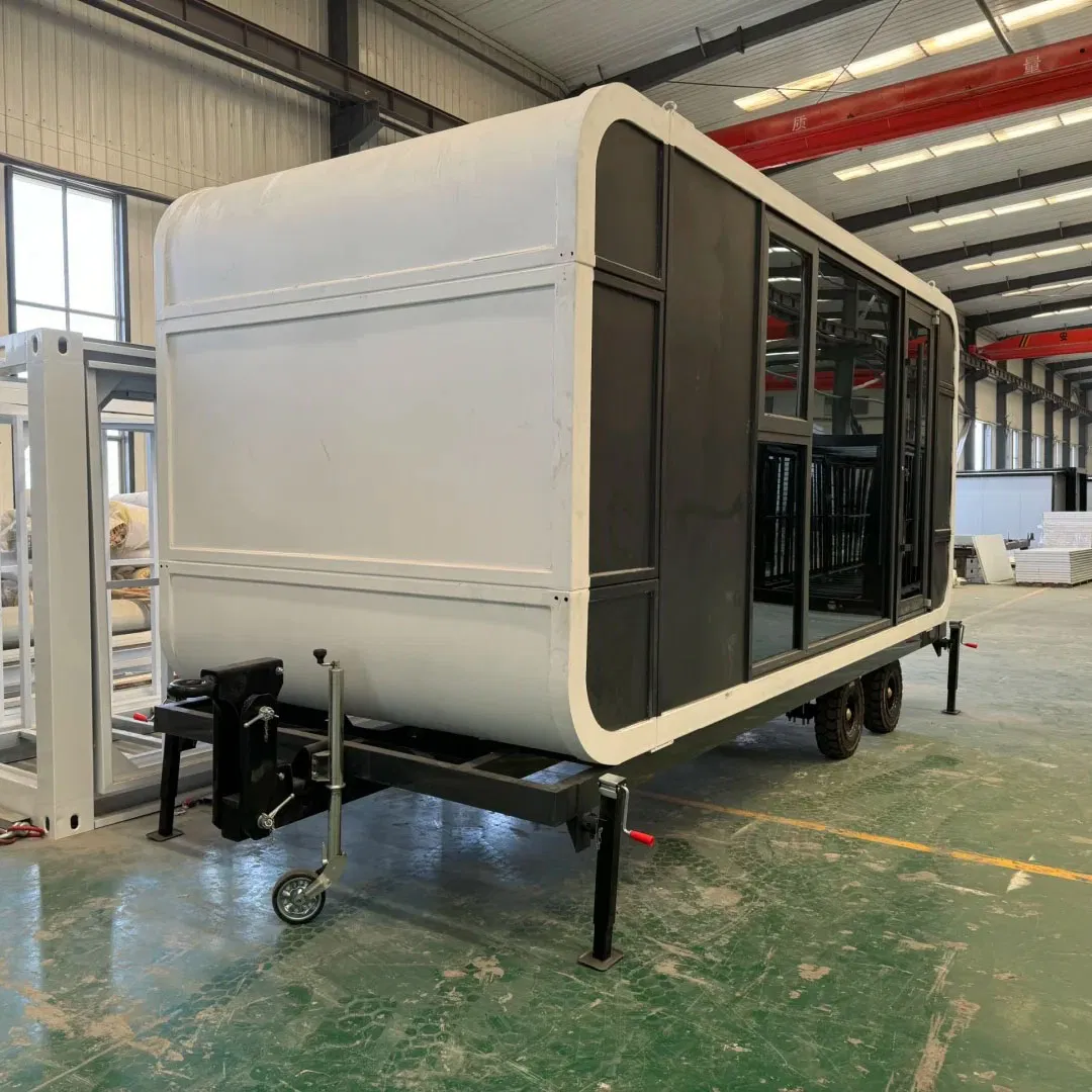 Amplia cabaña modular transportable de acero para almacenamiento de manzanas