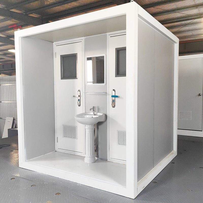 Unidades de inodoro portátil modular de alta calidad, prefabricadas, diseño moderno para uso al aire libre con solución de diseño gráfico