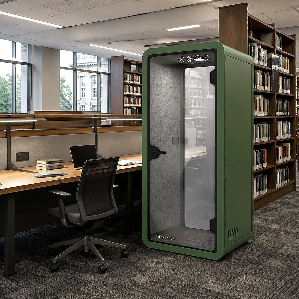 Cabina de oficina modular transportable con panel de pared de calendario de borrado en seco incorporado