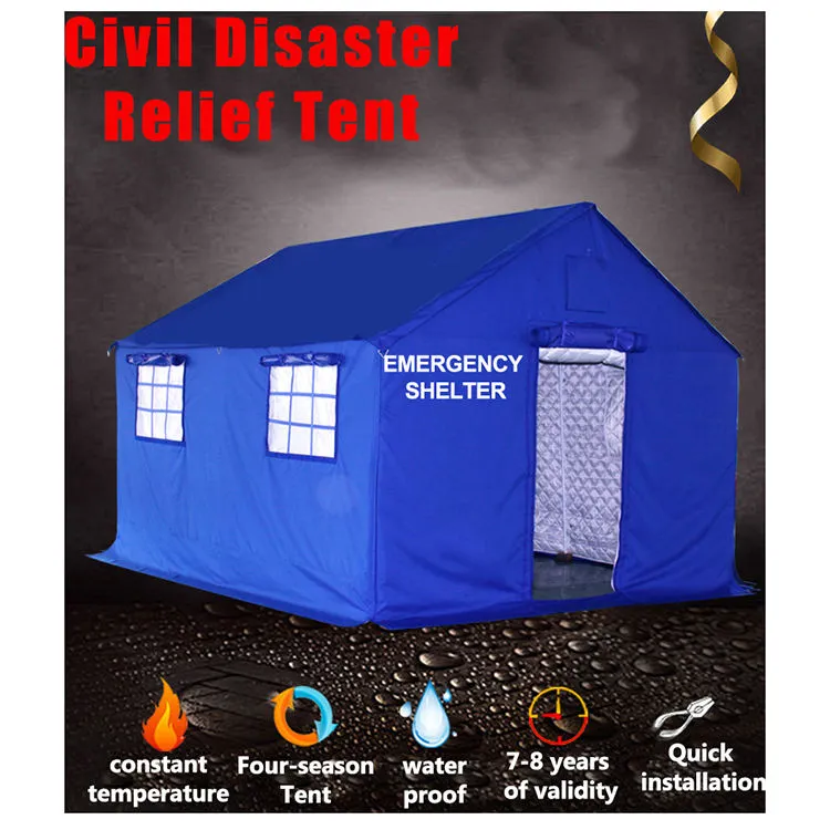Refugio modular de emergencia interior con almohadilla de espuma, tienda portátil y movible para refugiados de asuntos civiles para ayuda en desastres