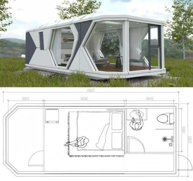 Dormitorio panorámico con vistas de cristal