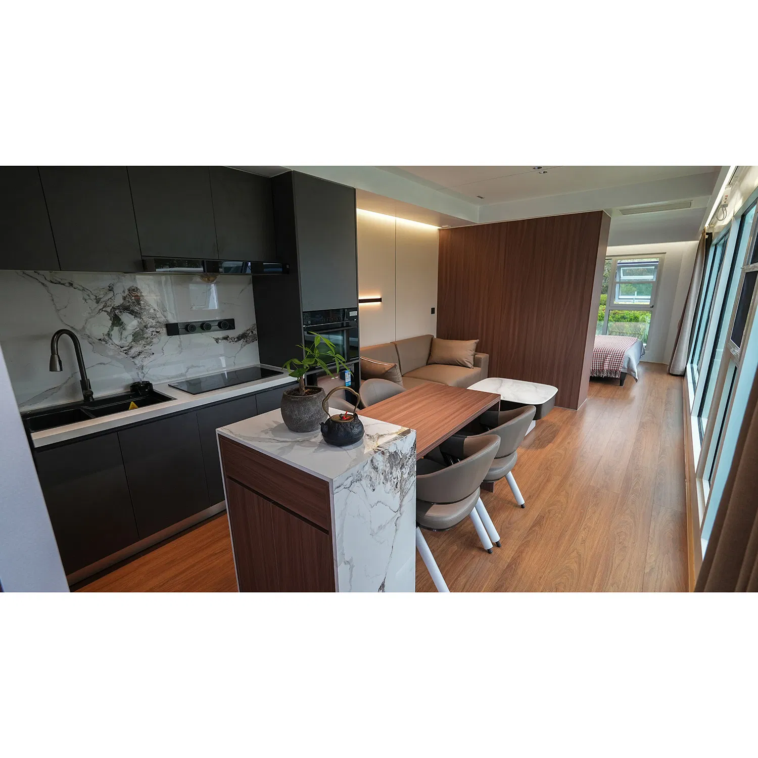 Cabaña Apple totalmente personalizada, cabaña móvil, pod prefabricado, cápsula de lujo modular, villa de glamping, unidad de ocio impermeable para parque turístico costero