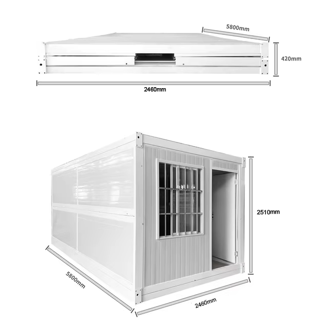 Casa Contenedor Plegable Prefabricada Refugio de Emergencia Vivienda Modular para Alivio de Desastres Solución de Vivienda para Campamentos de Refugiados