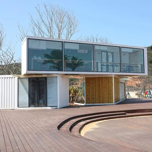 Estructura elegante cabaña de manzana sala de estar para uso de ocio turístico en resort