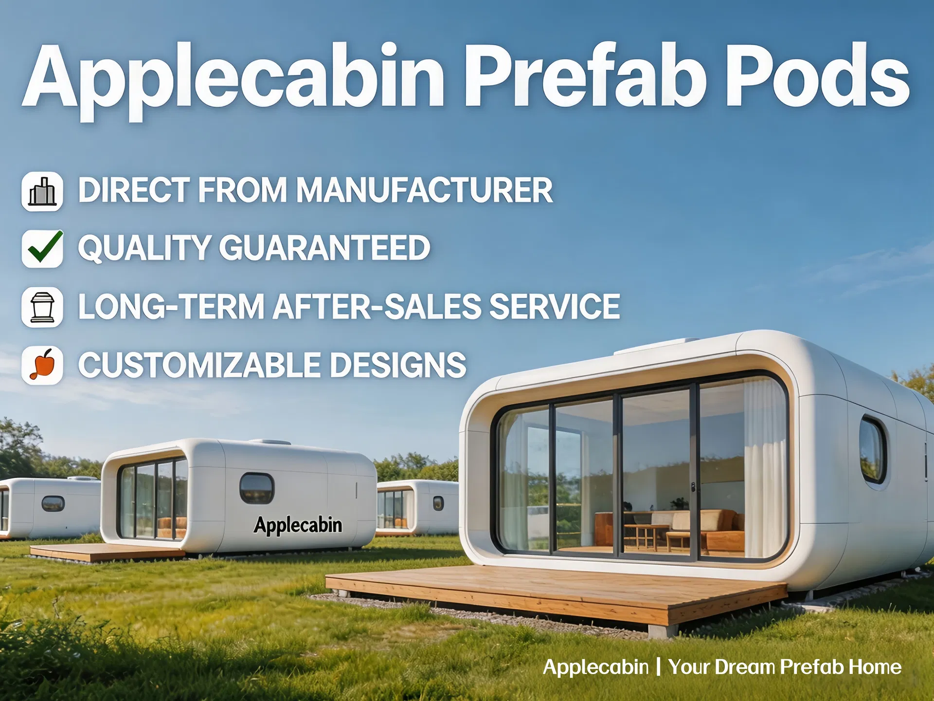 Sistema Modular Inteligente de Cabina Móvil de Manzana de Aluminio para Casa Turística al Aire Libre