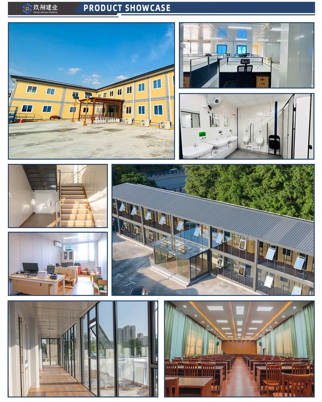 20FT y 40FT Casa Contenedor Portátil de Placas Planas Unidad de Vivienda Contenedor Pequeña para Uso de Oficina