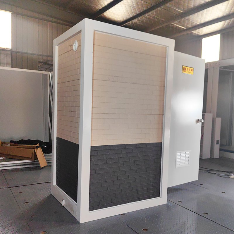Unidades de inodoro portátil modular de alta calidad, prefabricadas, diseño moderno para uso al aire libre con solución de diseño gráfico