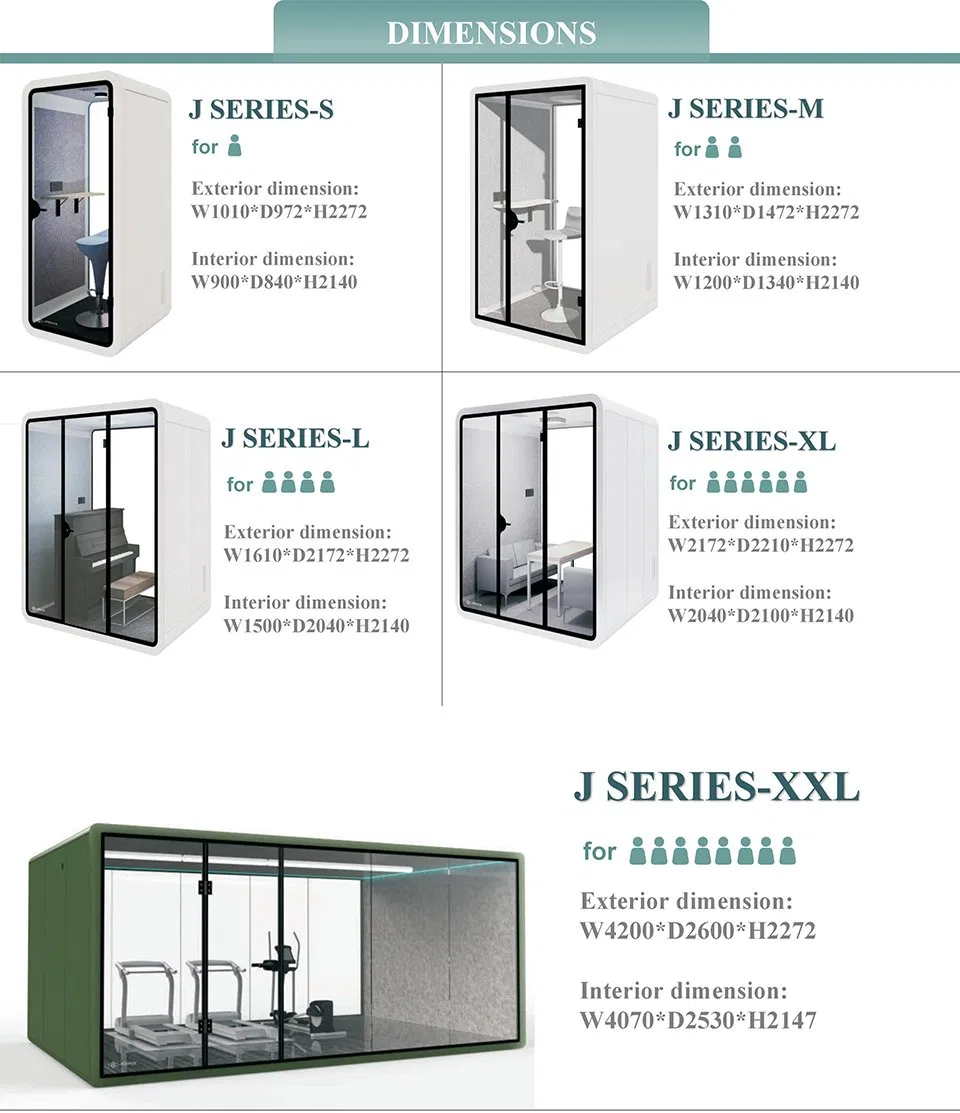 Cabina de oficina modular transportable con panel de pared de calendario de borrado en seco incorporado