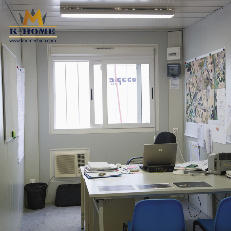 Cabina de oficina portátil para obras de construcción