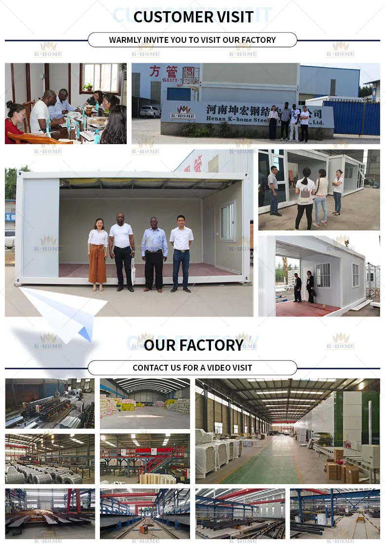 Sitio de construcción dormitorio modular portátil oficinas prefabricadas contenedores en venta