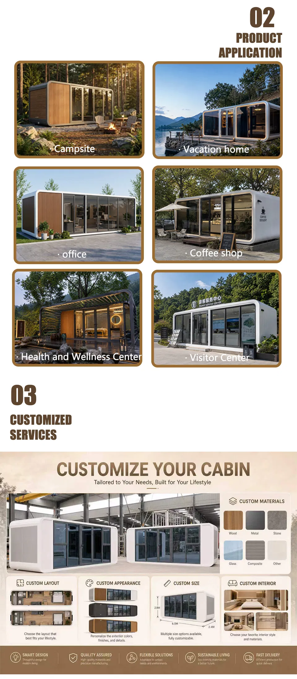 Diseño de interiores cabaña móvil prefabricada
