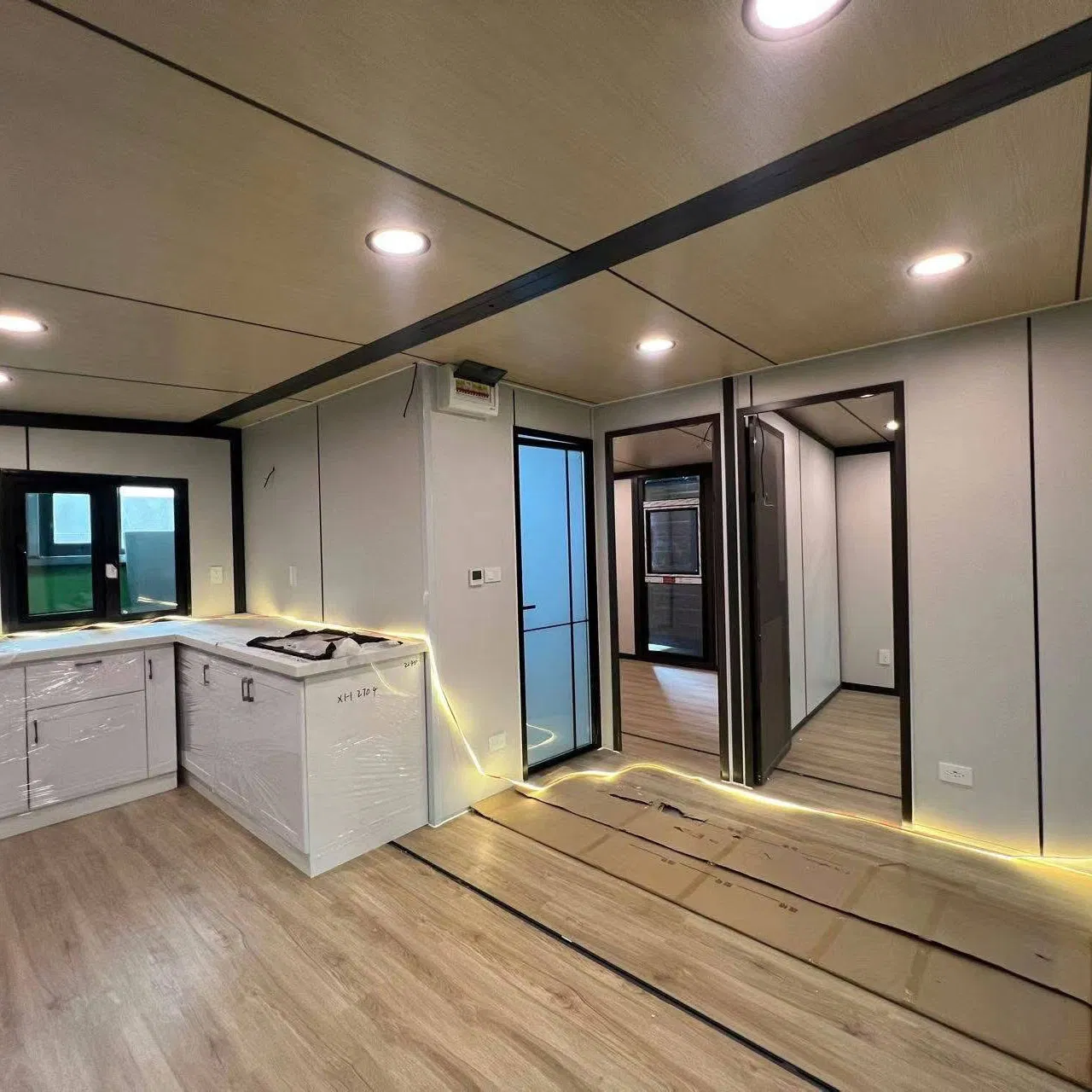 Casa Prefabricada de Lujo Integrada, Hogar Pequeño Transportable, Cabina Móvil de Estructura de Acero