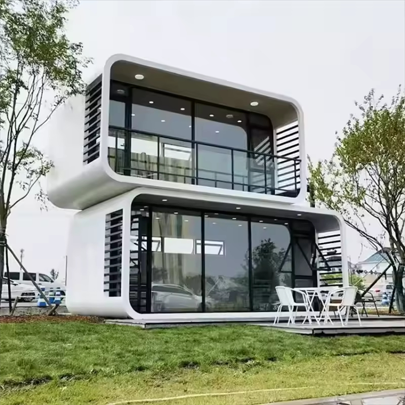 Casa cápsula prefabricada moderna móvil, oficina portátil, casa modular diminuta