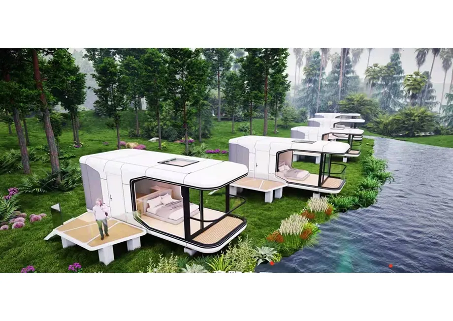 Cápsula modular prefabricada en stock: diseño ideal de alojamiento para resorts turísticos