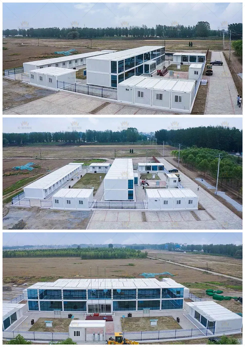 Cabina portátil prefabricada modular móvil lista para uso temporal 20FT para oficina en contenedor de sitio de construcción en venta