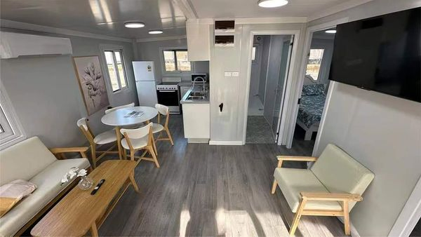 Contenedor de Oficina Modular de Instalación Rápida Prefabricado 20FT Casa Pequeña Portátil Móvil al Aire Libre Contenedores de Casas
