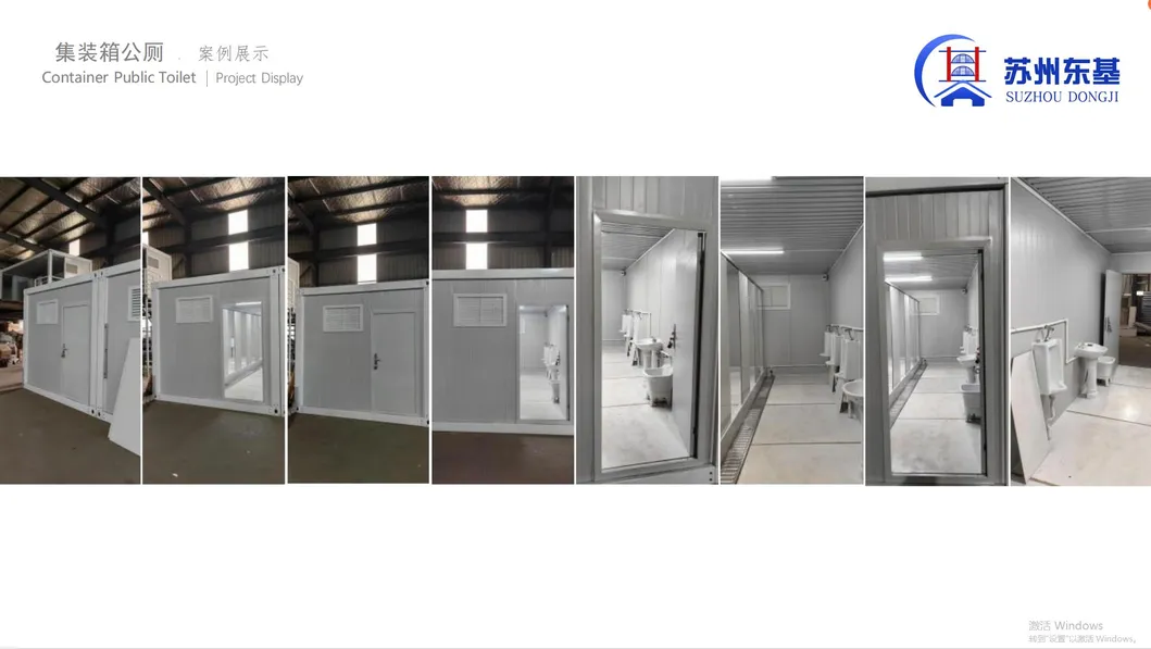 Unidades de inodoro portátil modular de alta calidad, prefabricadas, diseño moderno para uso al aire libre con solución de diseño gráfico