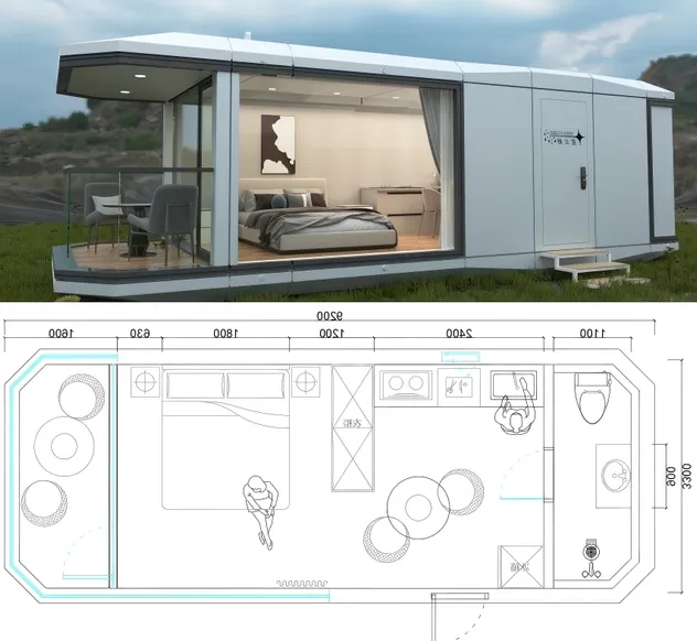 Detalle del exterior modular de aluminio
