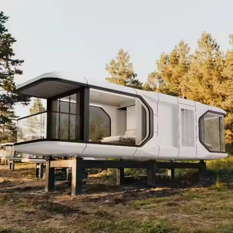 Casa cápsula espacial moderna prefabricada portátil modular de lujo, impermeable y movible en venta, hogar pequeño