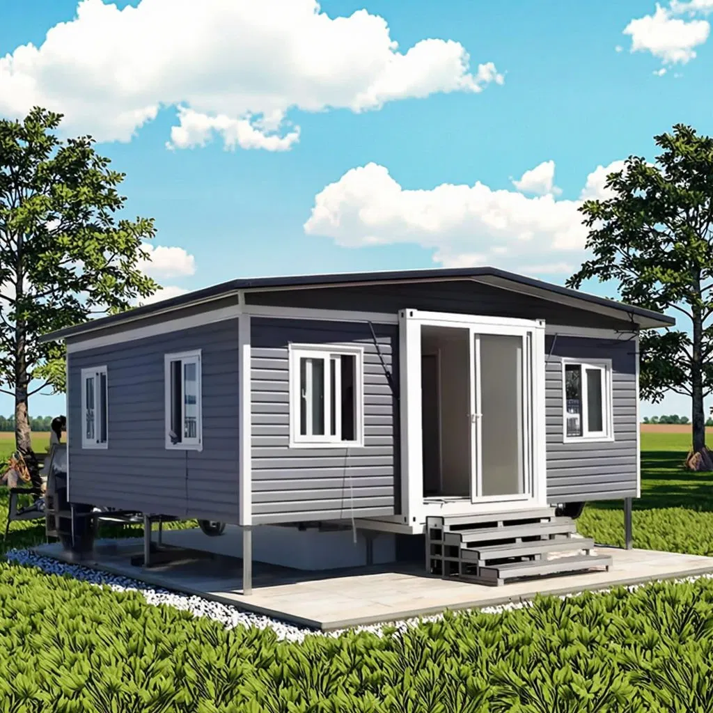 2 Dormitorio 1 Baño Casa Modular Prefabricada de Lujo Expandible Oficina Casa Contenedor Prefabricada