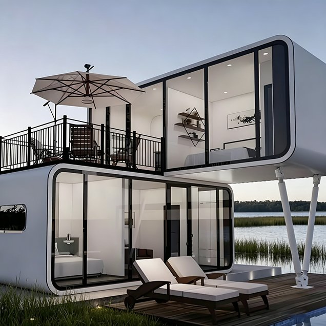 Cabaña Pod Apple Prefabricada Confortable Construida para Edificios de Glamping Turístico al Aire Libre